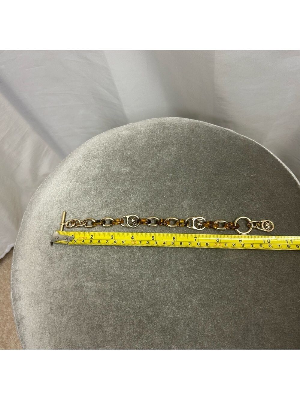 Michael Kors Logo Padlock Chain Bracelet tortoise links - Picture 4 of 5